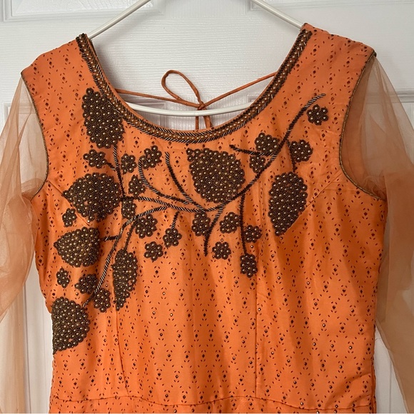 Peachy pink Indian gown style dress - Picture 3 of 4